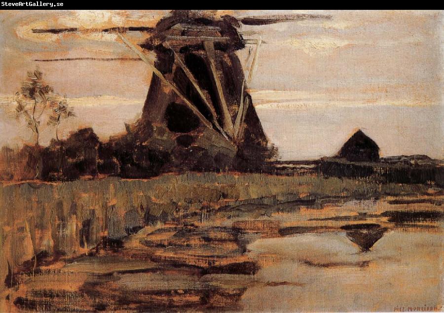Piet Mondrian French mill near the river
